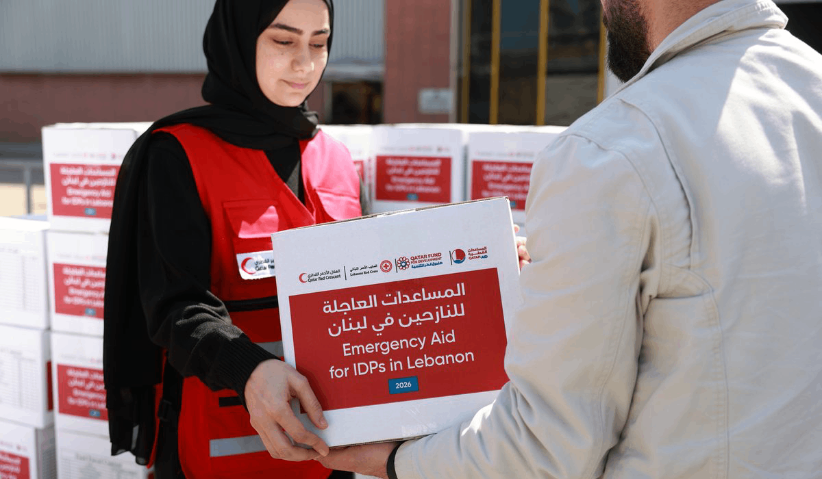 QRCS Begins Distributing Aid for Displaced Families in Lebanon